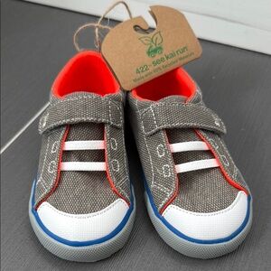 NEW See Kai Run Kids' Gray and Orange Sneakers - Monterey Recycled, size 8, NWT